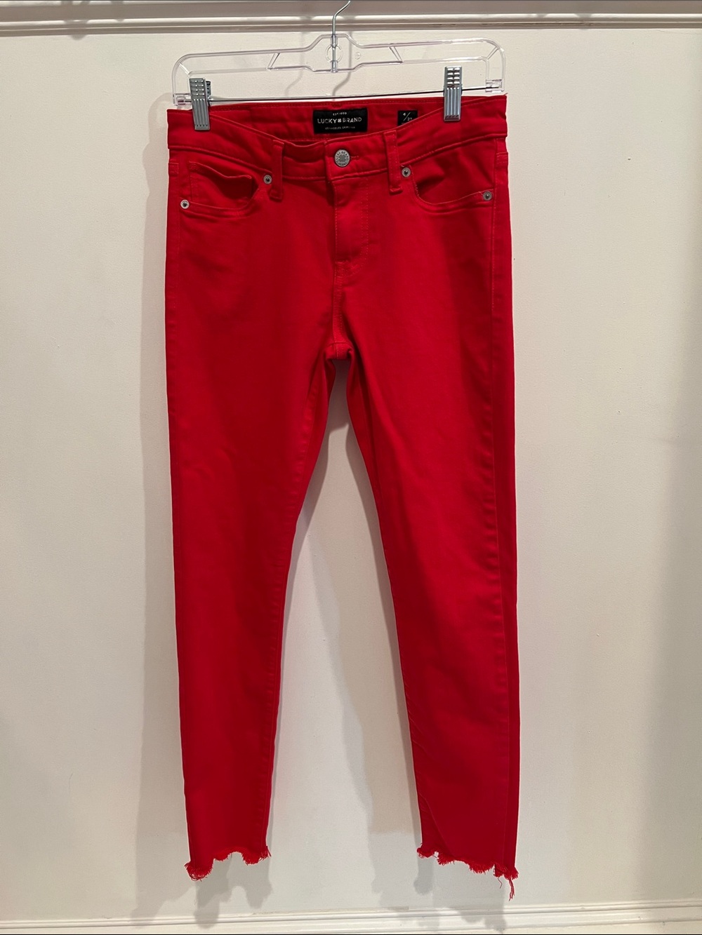 Lucky Brand Women’s Bright Red Skinny Jeans